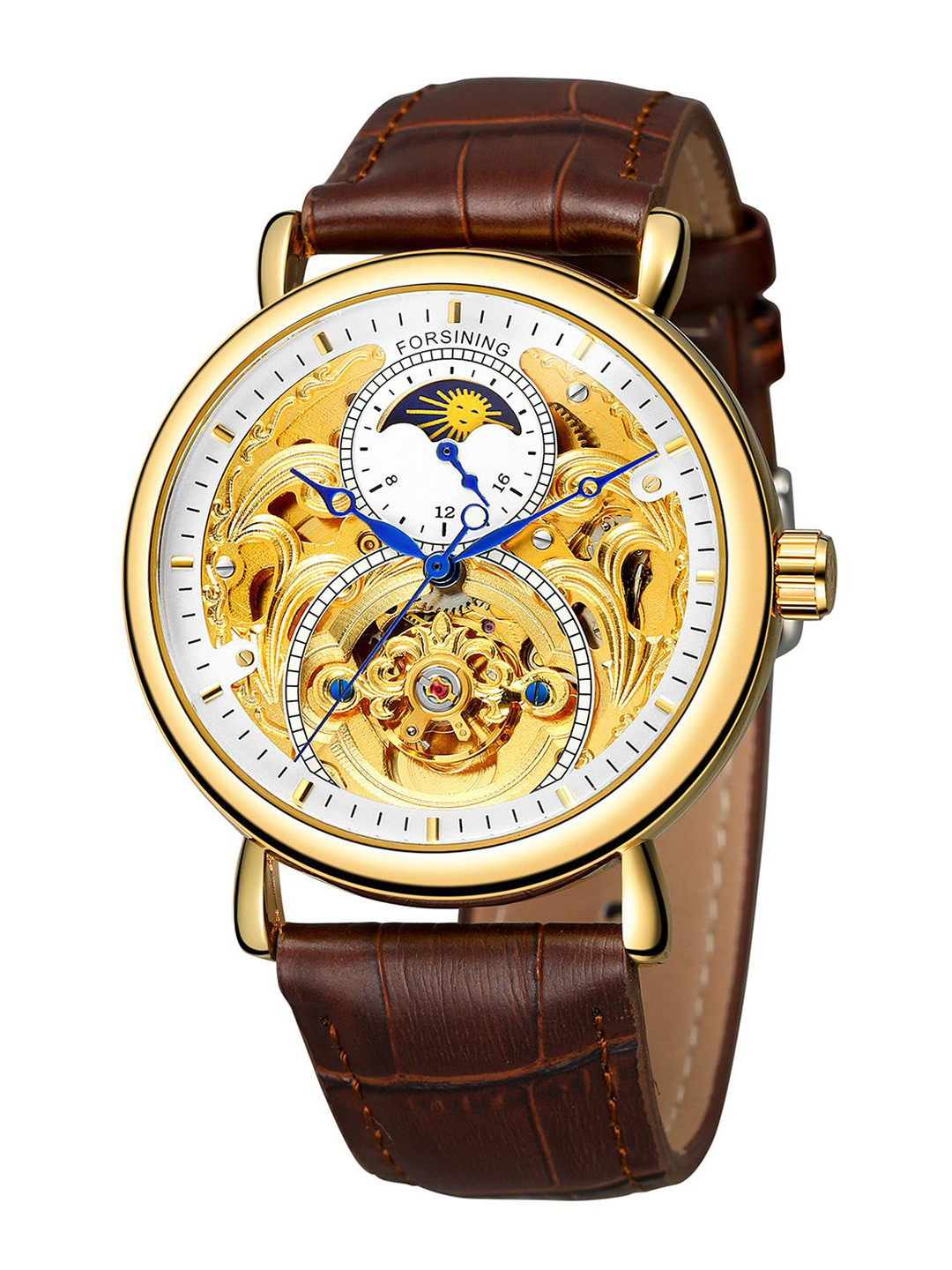 Buy FORSINING Men Automatic Moon Phase Tourbillon Watch With