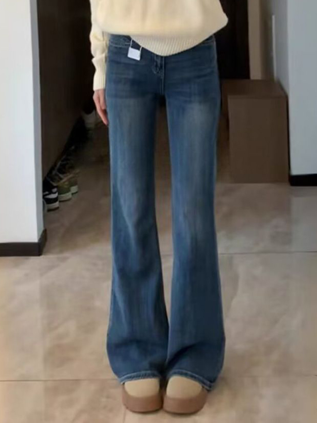 StyleCast Women Flared High-Rise Cotton Medium Fade Jeans