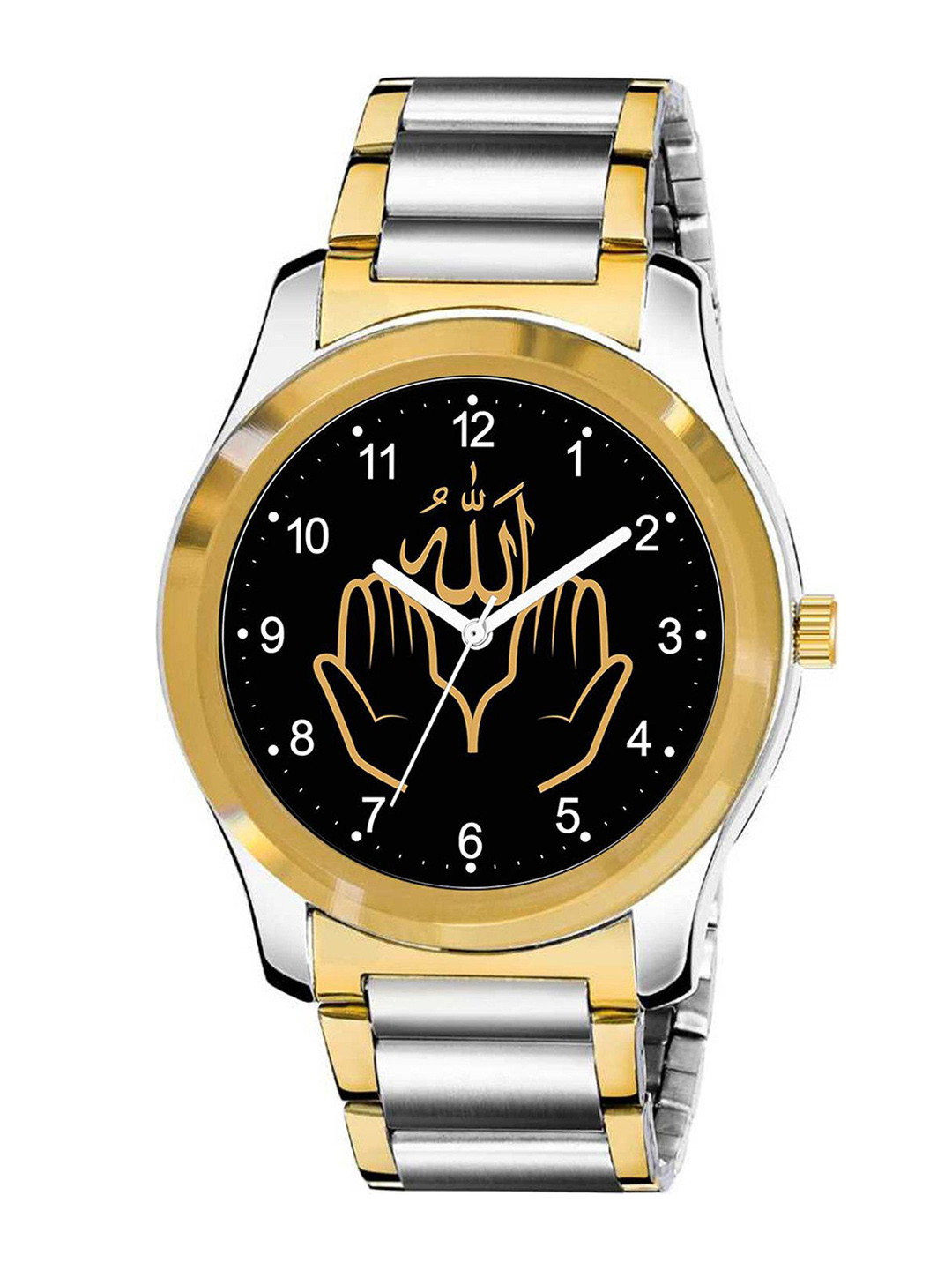 CSAMON Men Printed Dial & Stainless Steel Bracelet Style Straps Analogue Watch GPChain Islamic NUM03 CD