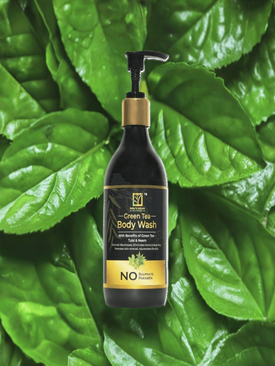 Babu's Nature Green Tea Body Wash With Tulsi & Neem - 300 ml