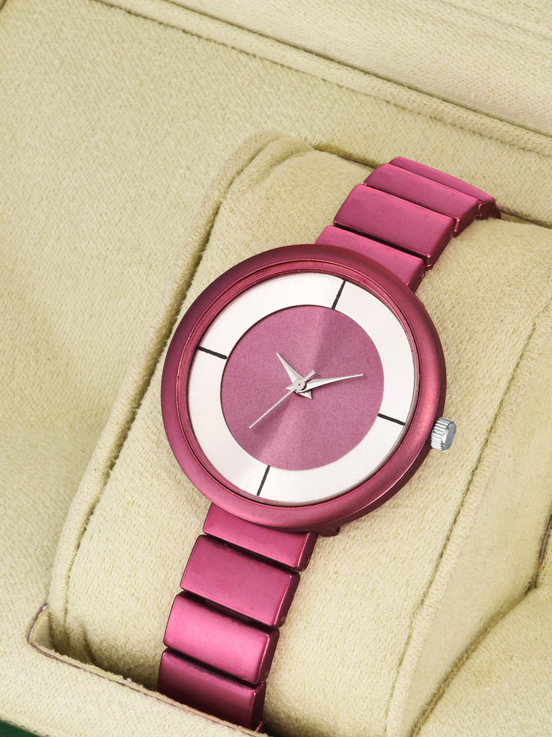 CSAMON Women Bracelet Style Straps Analogue Watch Csamon_33_Dark Pink