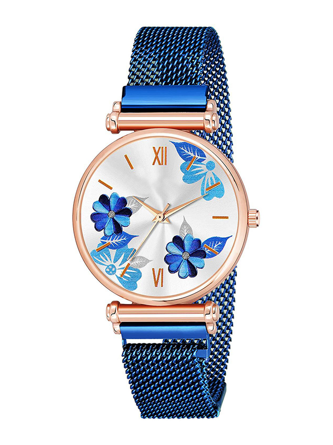 CSAMON Women Printed Dial & Bracelet Style Straps Analogue Watch C34RG BLU Fosil M
