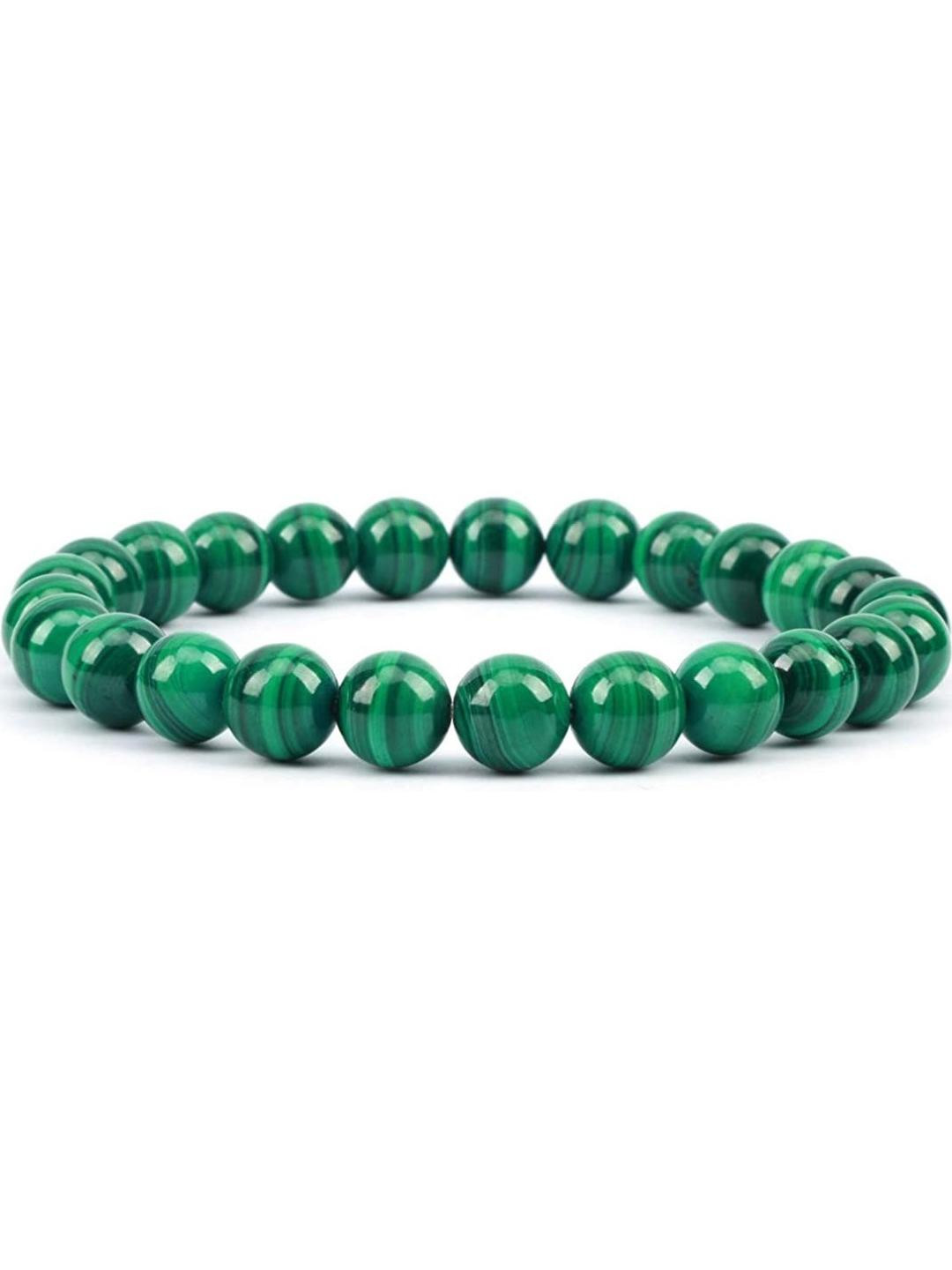 EDMIRIA Unisex Green Malachite Stone Beaded Bracelet