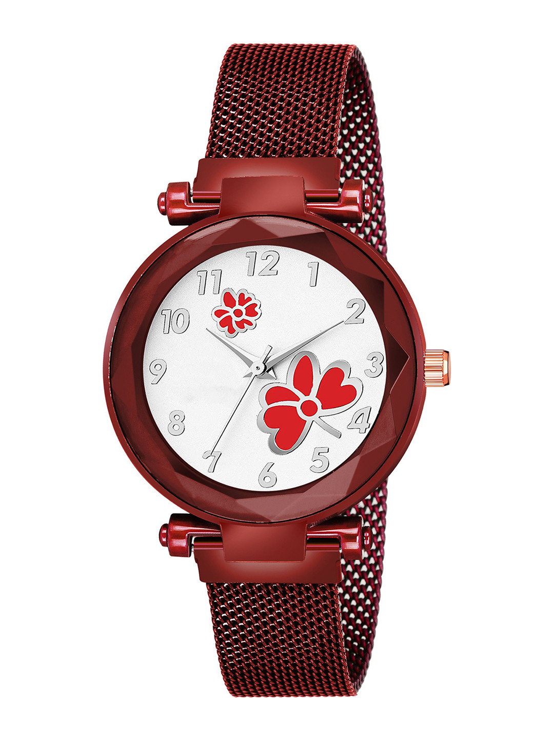 CSAMON Women Bracelet Style Straps Analogue Watch GR_379_Red 315 Red Dial