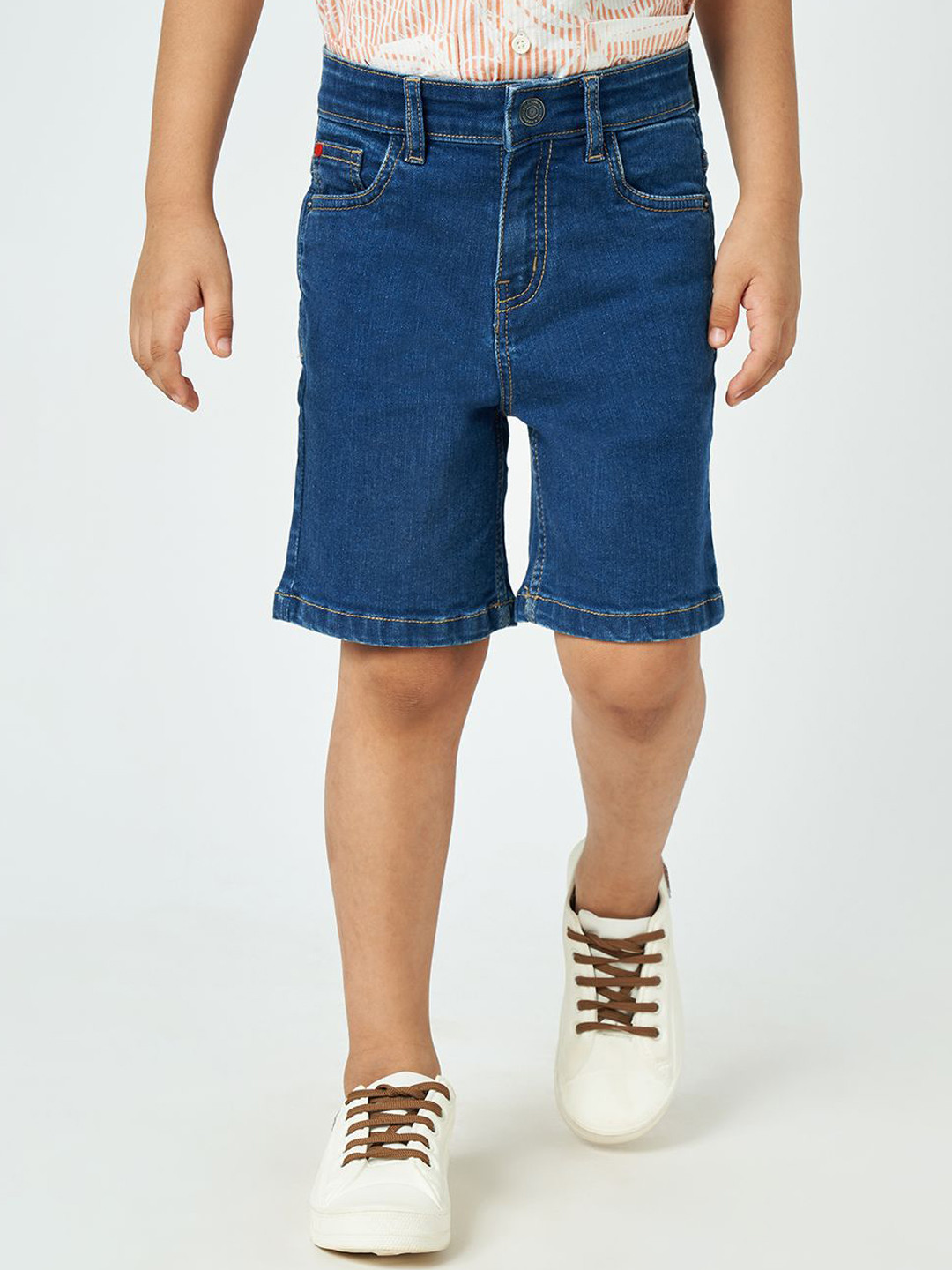 Ed-a-Mamma Boys Solid Washed Denim Shorts Technology