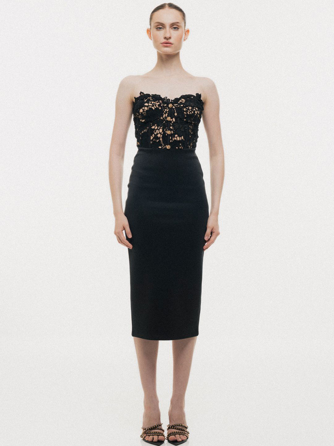 SOTBELLA Women Scuba Corset Midi Dress