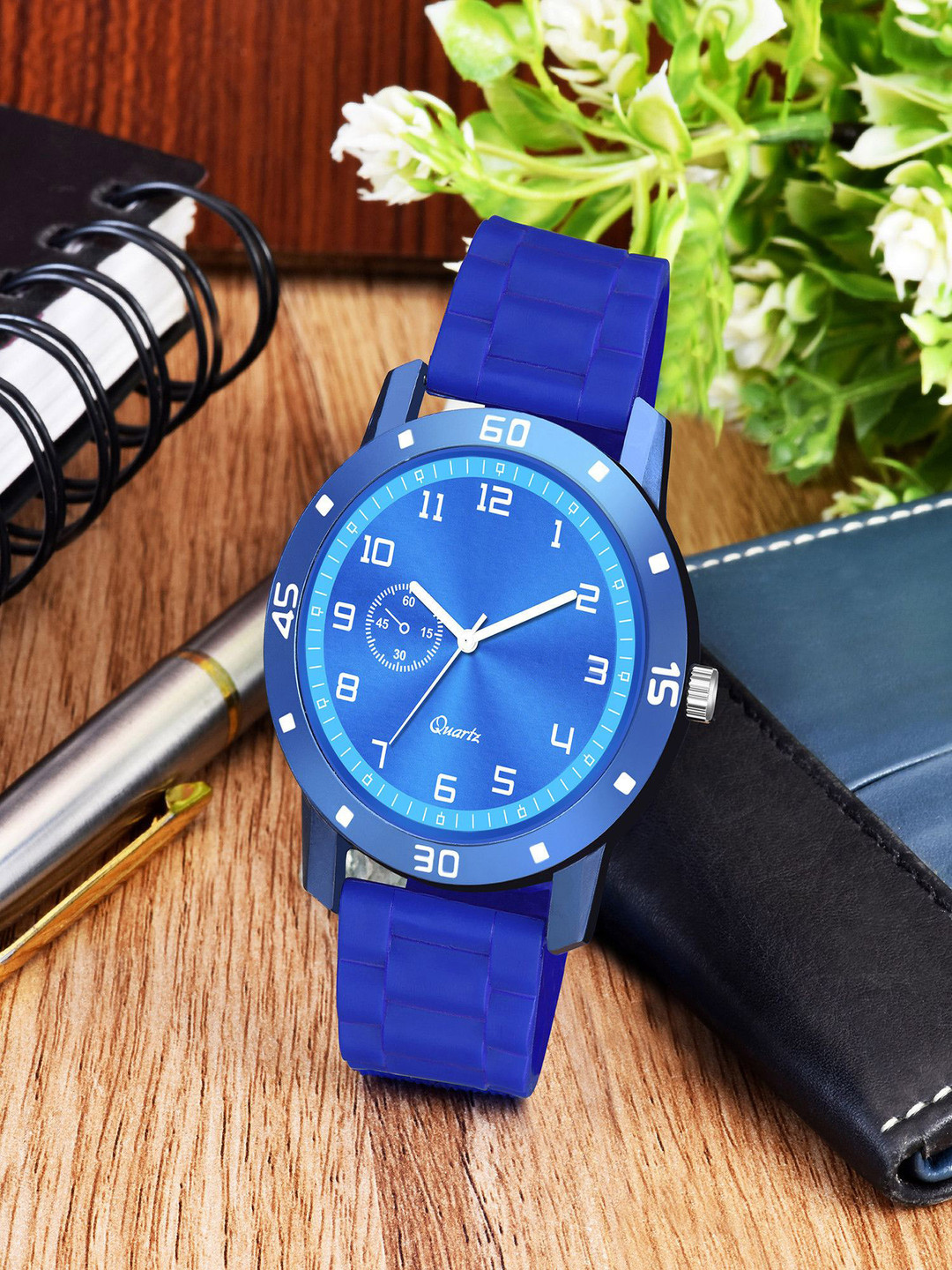 CSAMON Men Textured Straps Analogue Watch Aeviyo 1001BLU D CD Belt