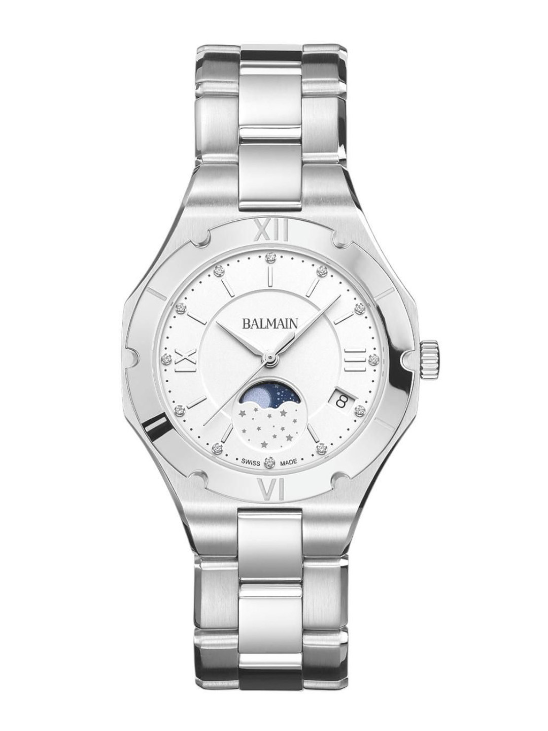 Balmain Women Skeleton Dial & Stainless Steel Bracelet Style Straps Watch B45913322