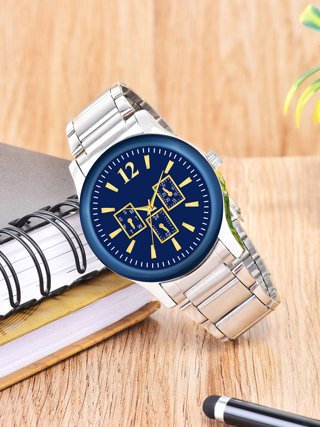 CSAMON Men Stainless Steel Bracelet Style Straps Analogue Watch B9050 BLU Milar D