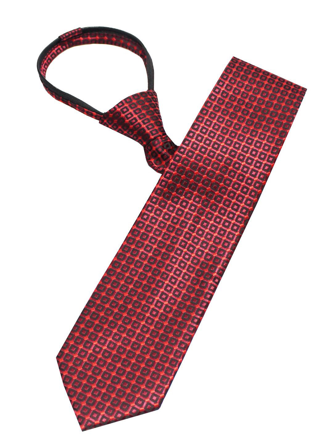 Leonardi Men Woven Design Zipper Skinny Tie