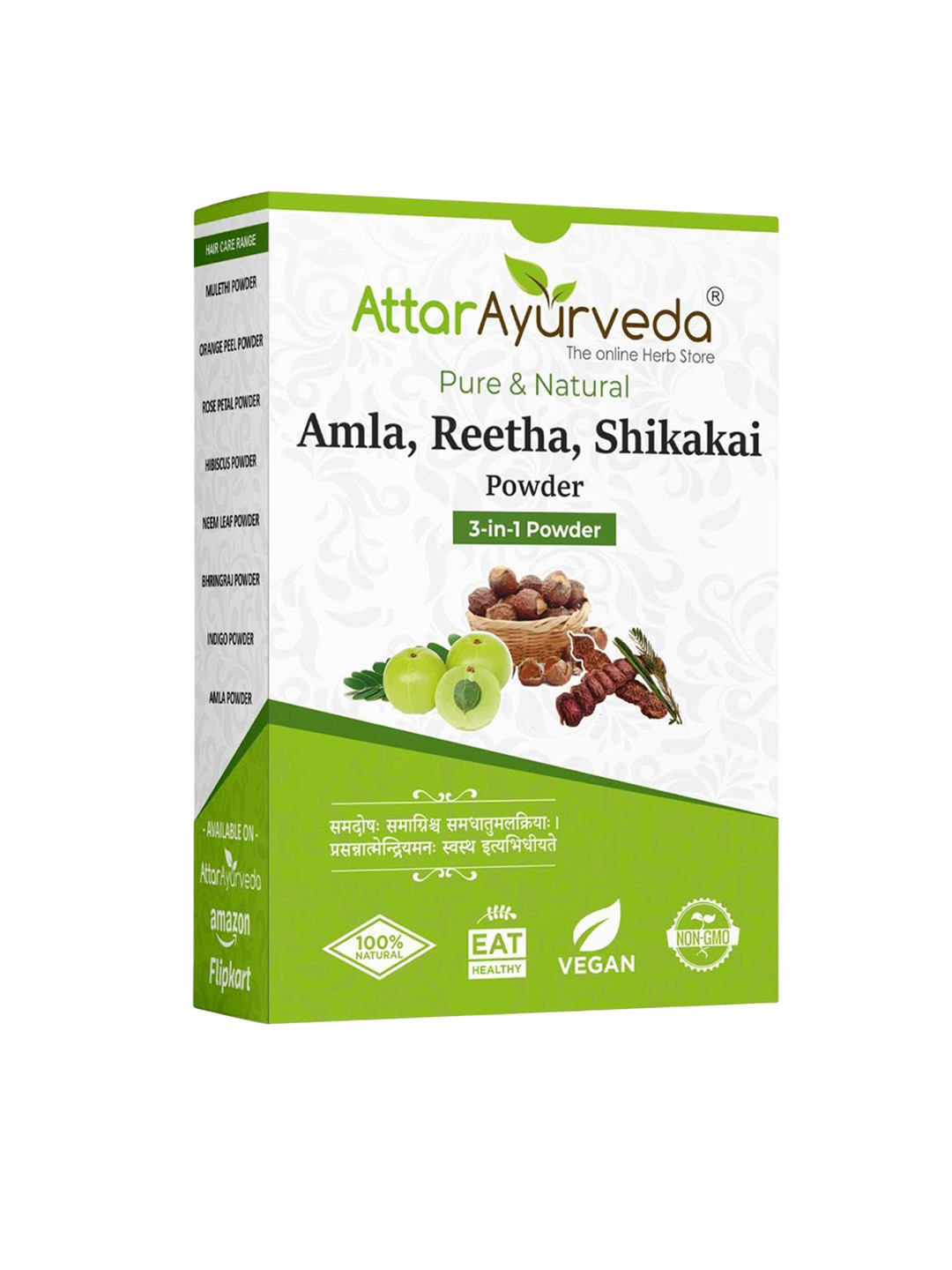 Attar Ayurveda Amla Reetha Shikakai Powder Hair Mask- 200 g