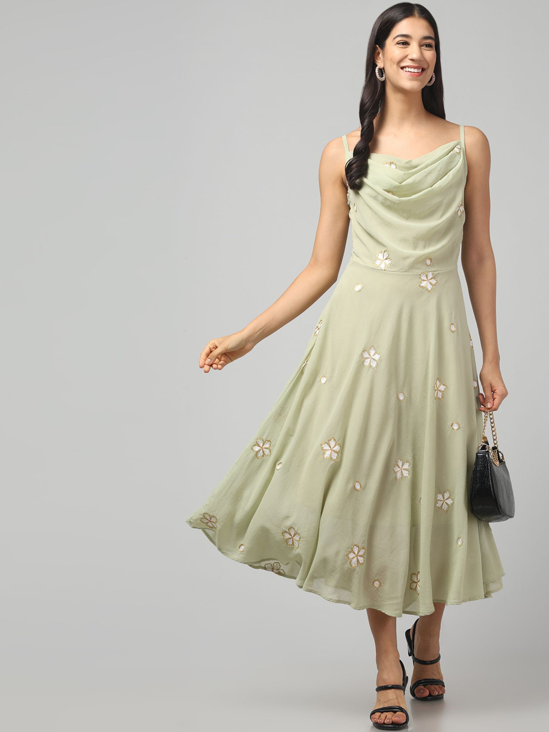 Clobug Women Midi Floral Party Dress