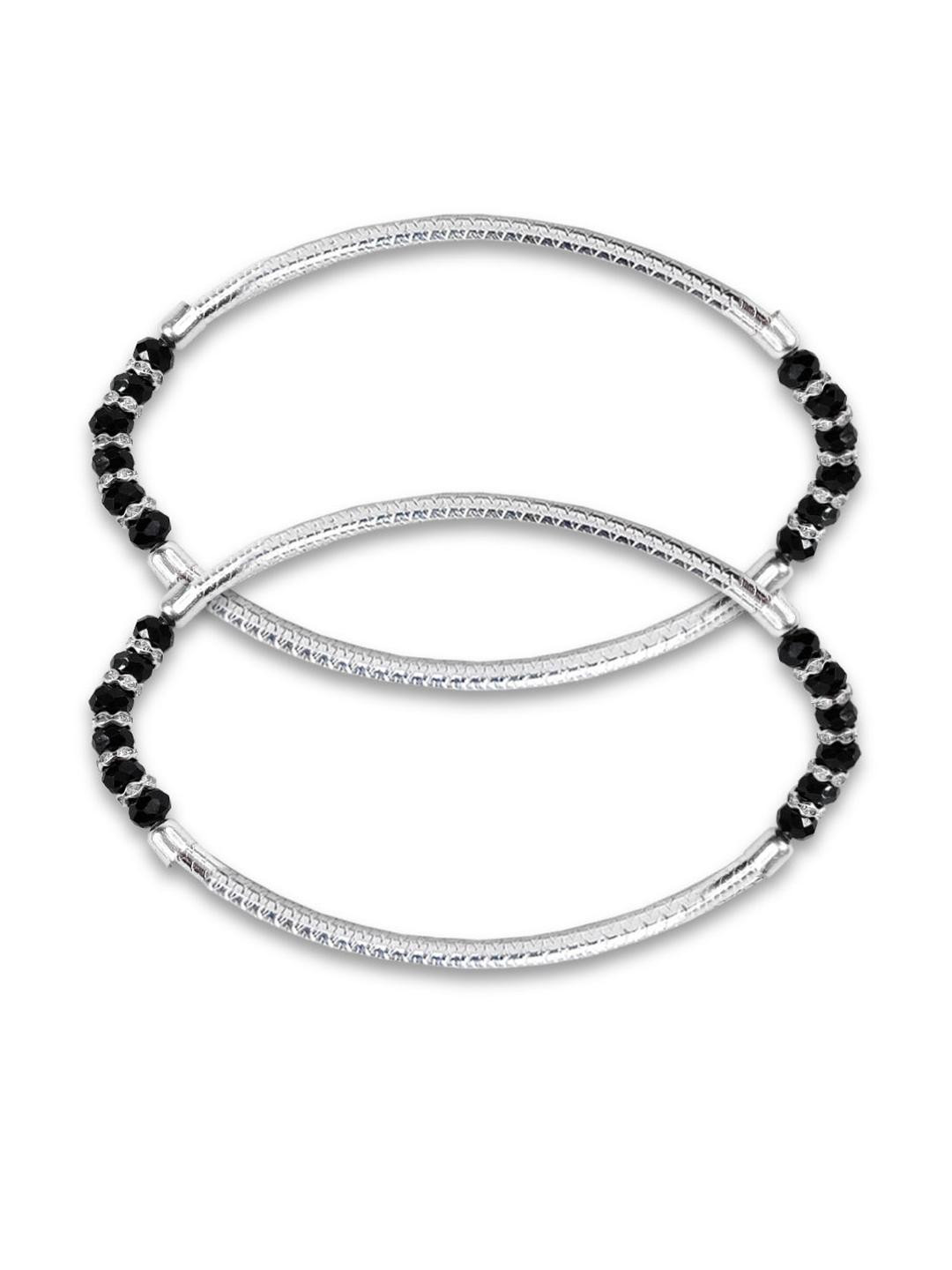 Set Of 2 Adjustable Crystal Moti Foot Leg Payal Pajeb Anklets