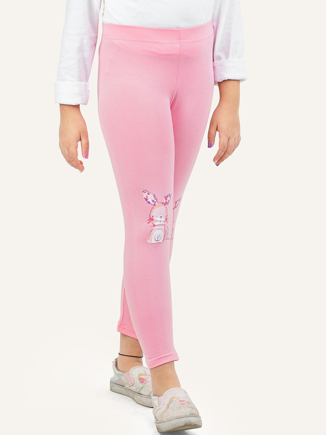1ariel Girls Graphic Printed Cotton Ankle-Length Leggings