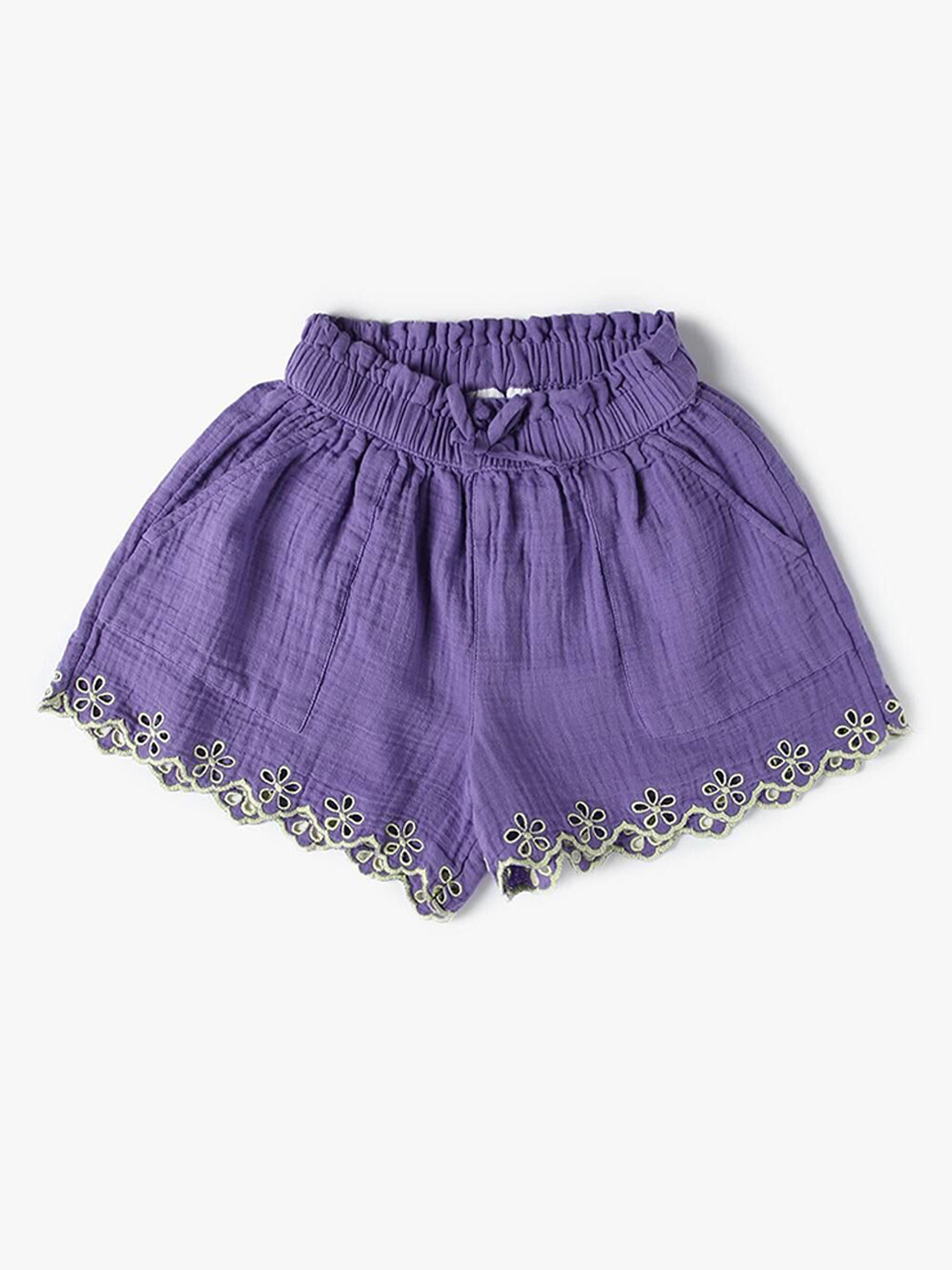 GAP Girls Cut-Work Pattern Mid-Rise Shorts