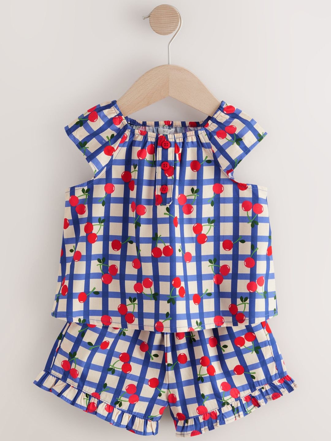 NEXT Infant Girls Pure Cotton Swim Top & Shorts Set