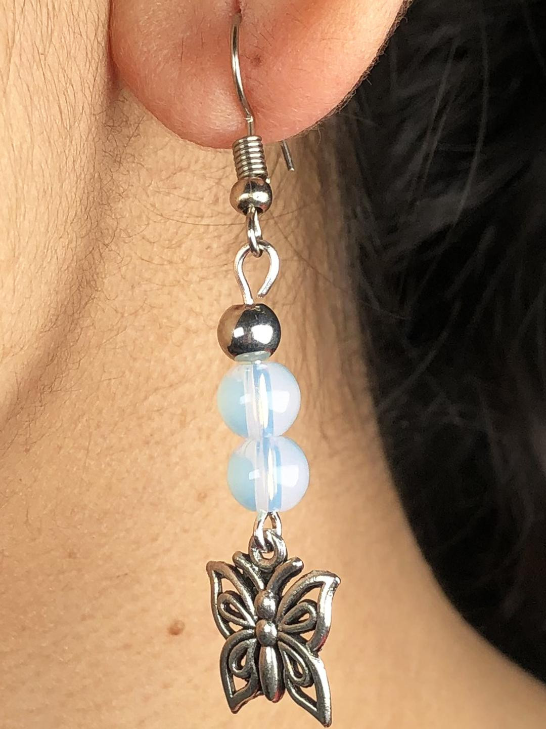 Hamdmade Gemstone Opalite Earrings For Women