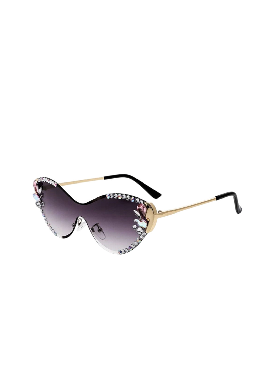 Eyedens Unisex UV Protected Lens Butterfly Sunglasses Gems_Cateye_Gld-Blk