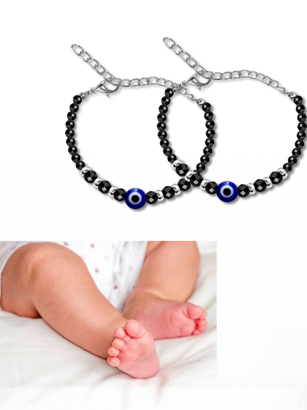 Set Of 2 Evil Eye Kids baby Foot Leg Payal Anklets Bracelet
