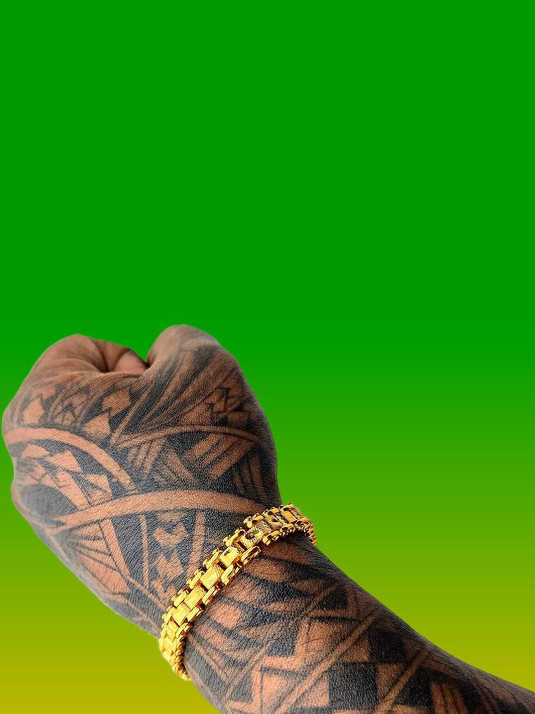 Dynamic Retail Global Men Gold Color Stainless Steel Gold-Plated Link Bracelet