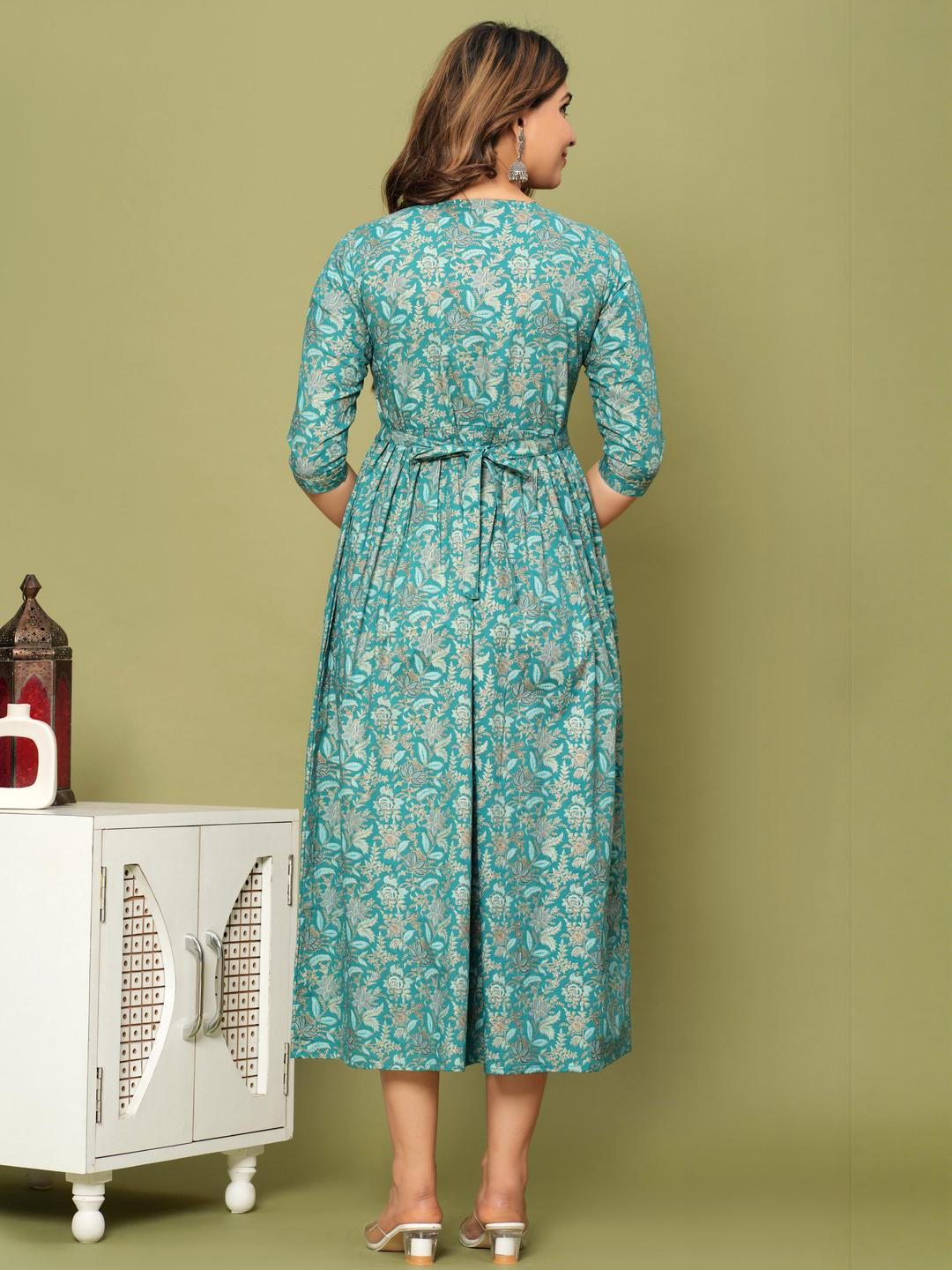 FASHION CLOUD Floral Printed Feeding Maternity Dress