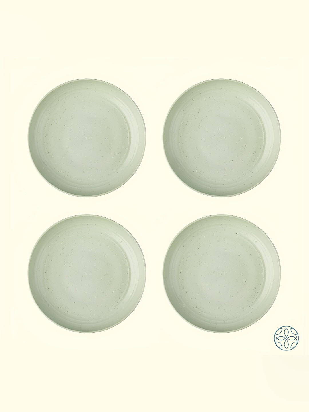 IRIDA NATURALS Green 4 Pieces Wheat Straw Bamboo Fibre Dinner Plates