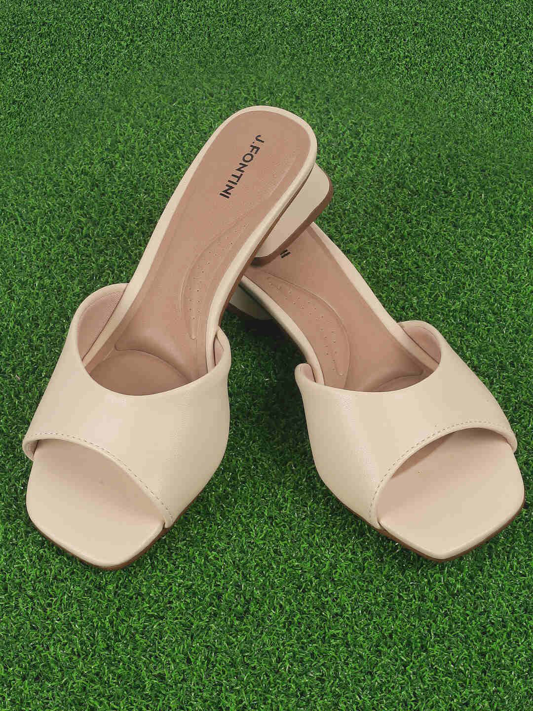 J.FONTINI Women Open Toe Block Heel Sandals