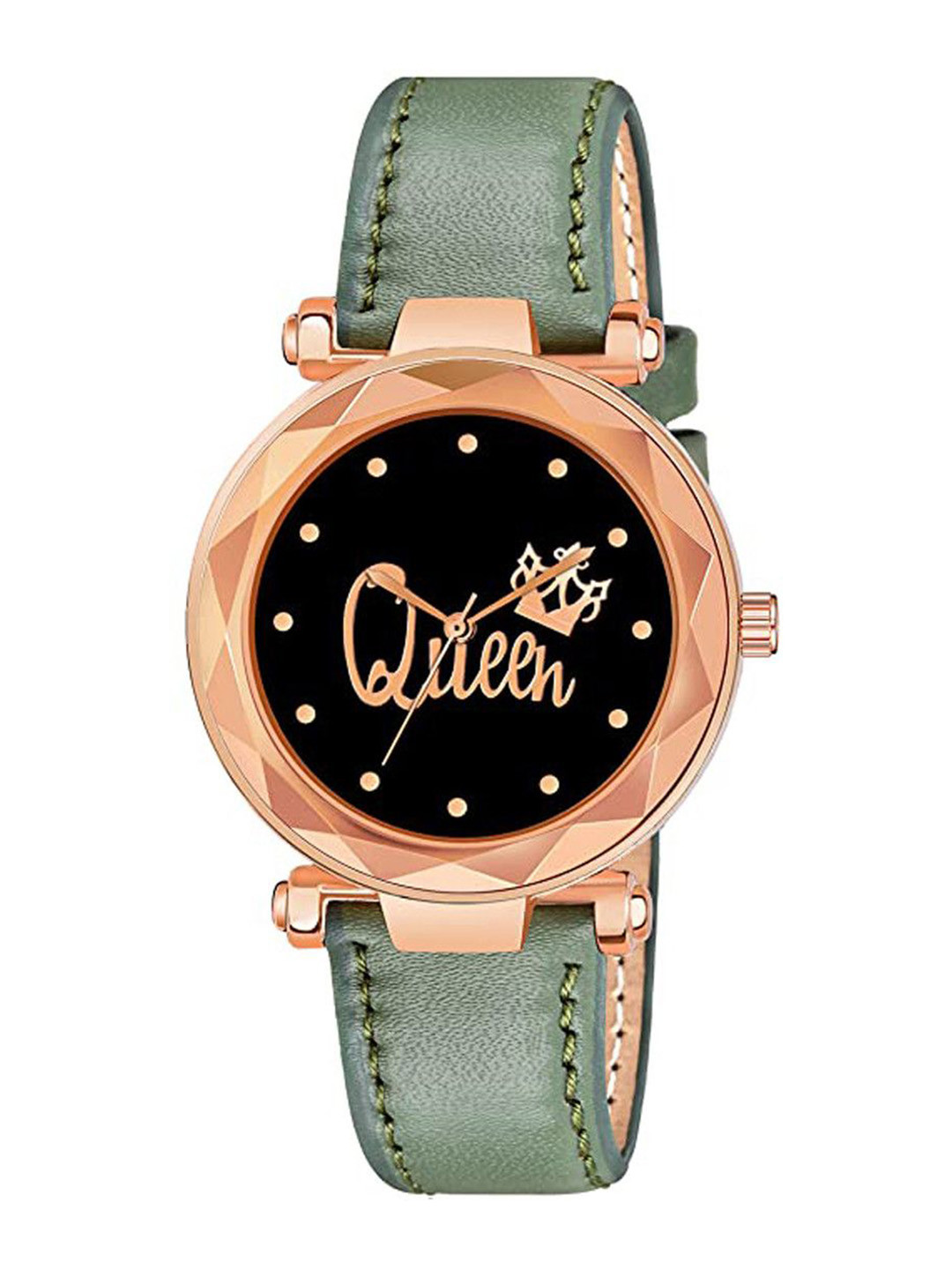 CSAMON Women Embellished Dial & Leather Straps Analogue Watch GR379RG Q GRE L