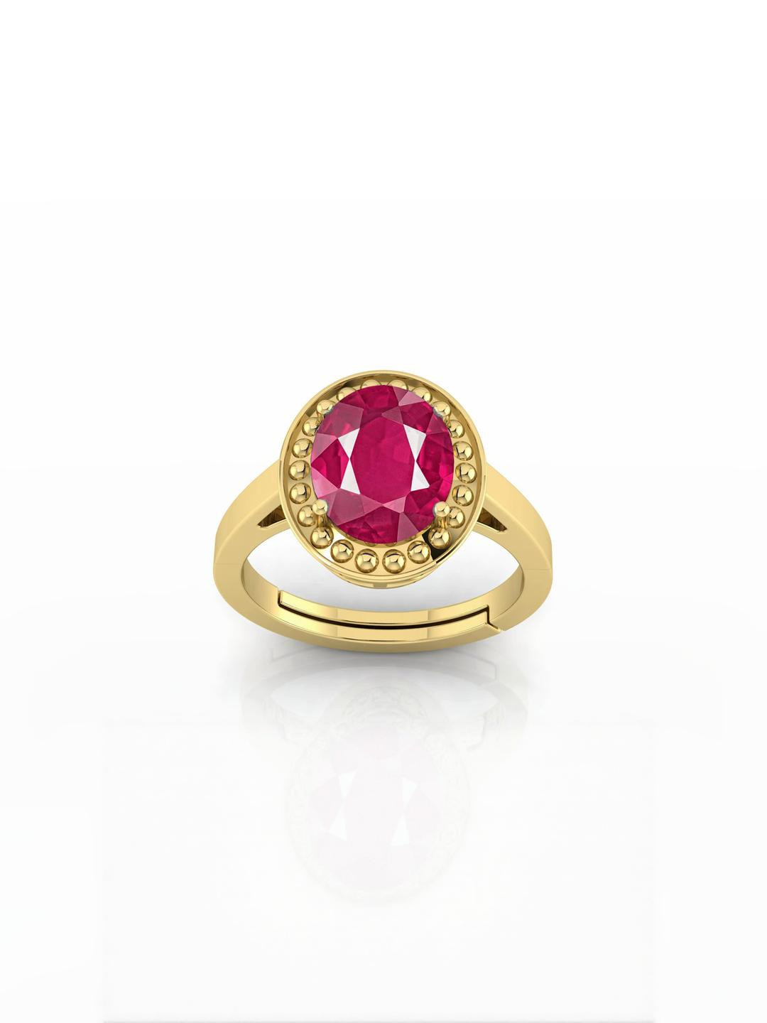 14.25 Ratti Natural Ruby Manik Birthstone/Astrology/Rashi Ratan Adjustable Ring for Men & Women