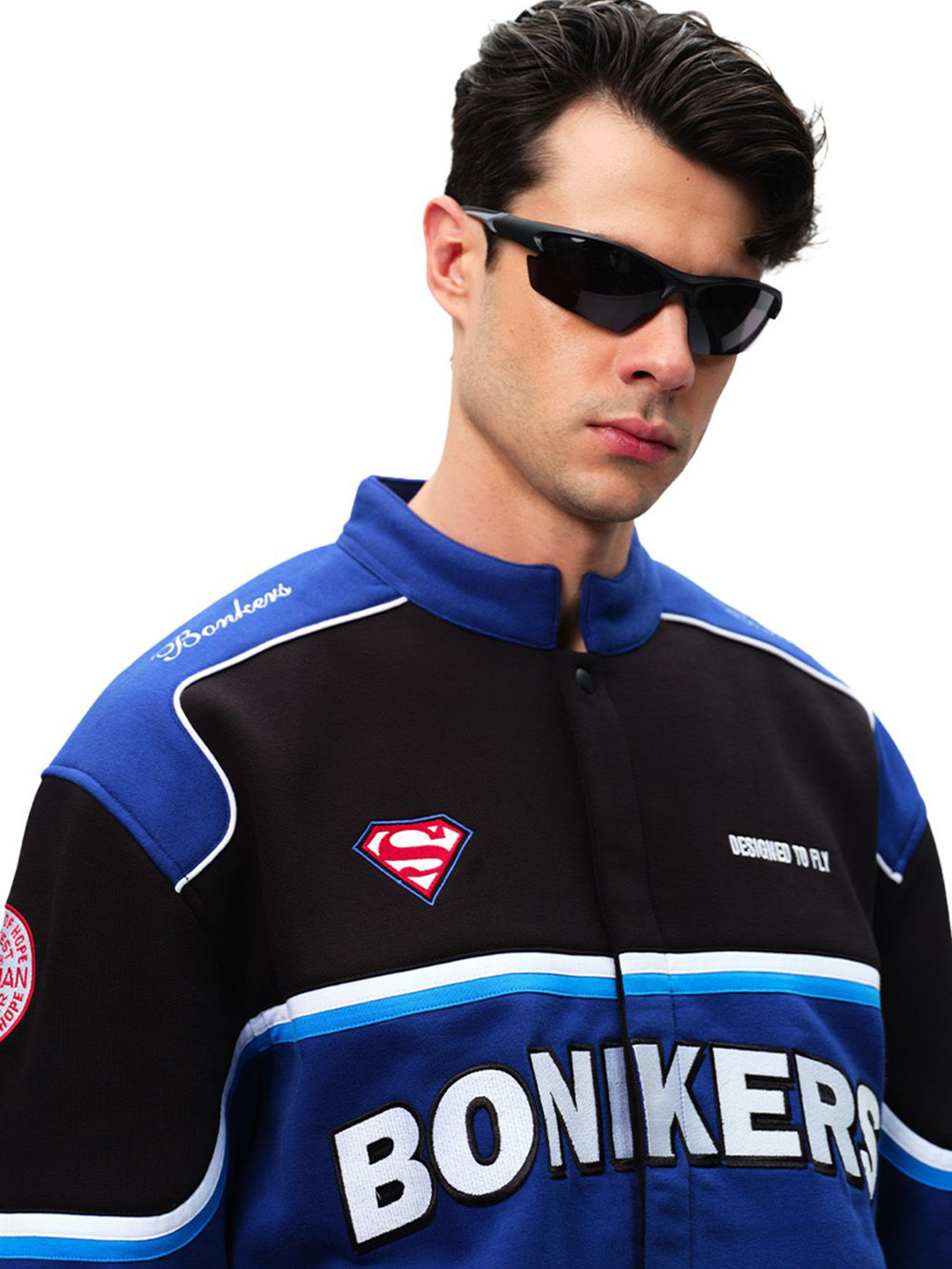 Bonkers Corner Men Colourblocked Biker Jacket