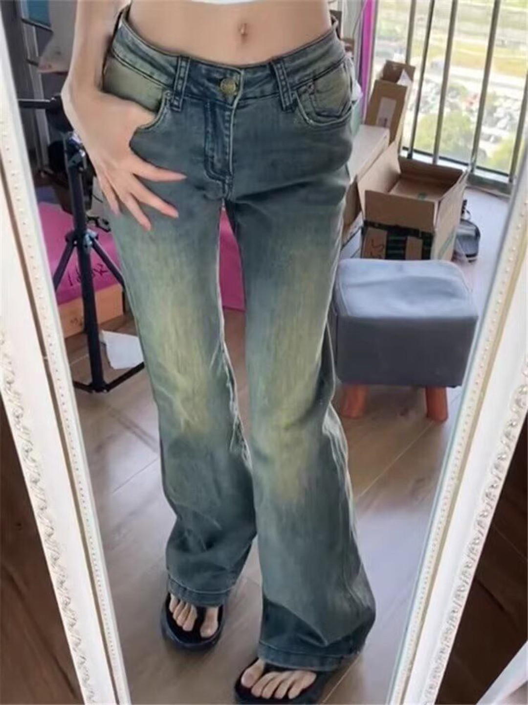 StyleCast Women Flared High-Rise Medium Fade Jeans