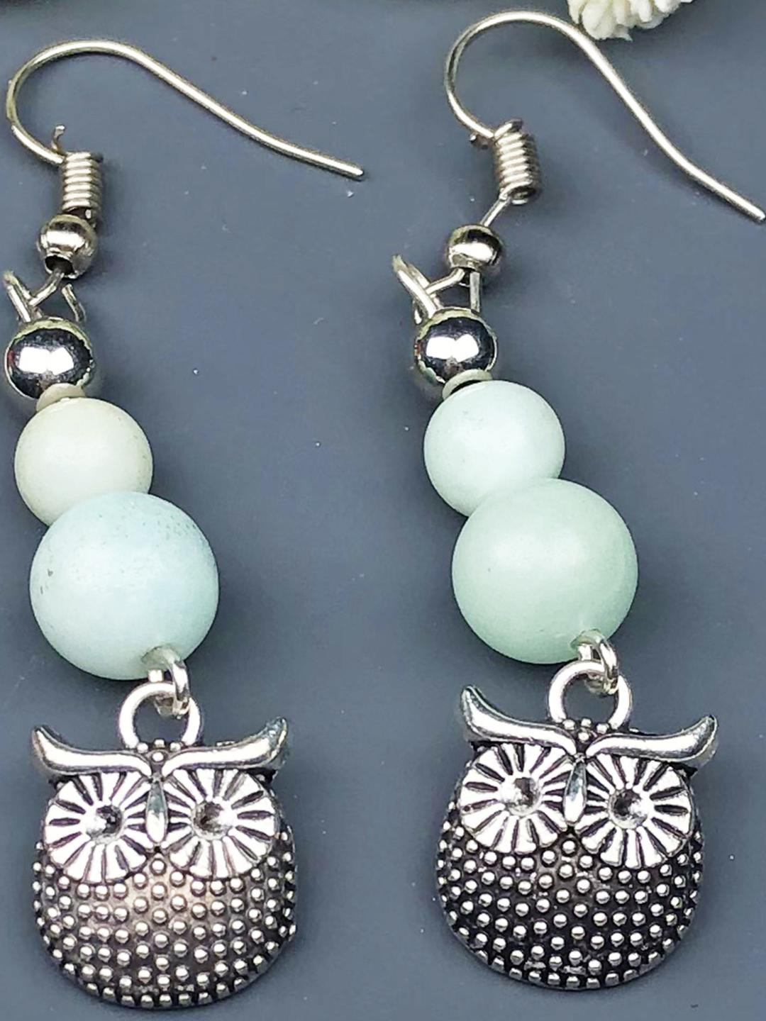 Zhupuk Women Artificial Beads And Owl Beads Drop Earrings