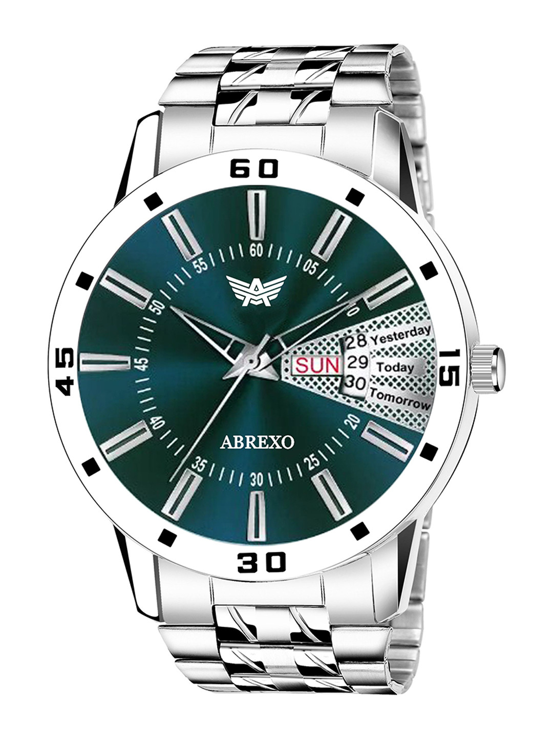 Abrexo Men Bracelet Style Straps Analogue Watch Abx1158-GR Silver