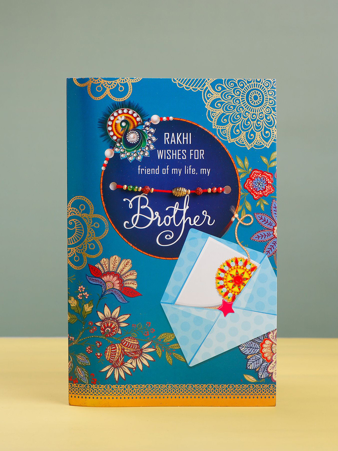 Archies Set Of 2 Friend For Life Rakhi & Greeting Card With Roli Chawal