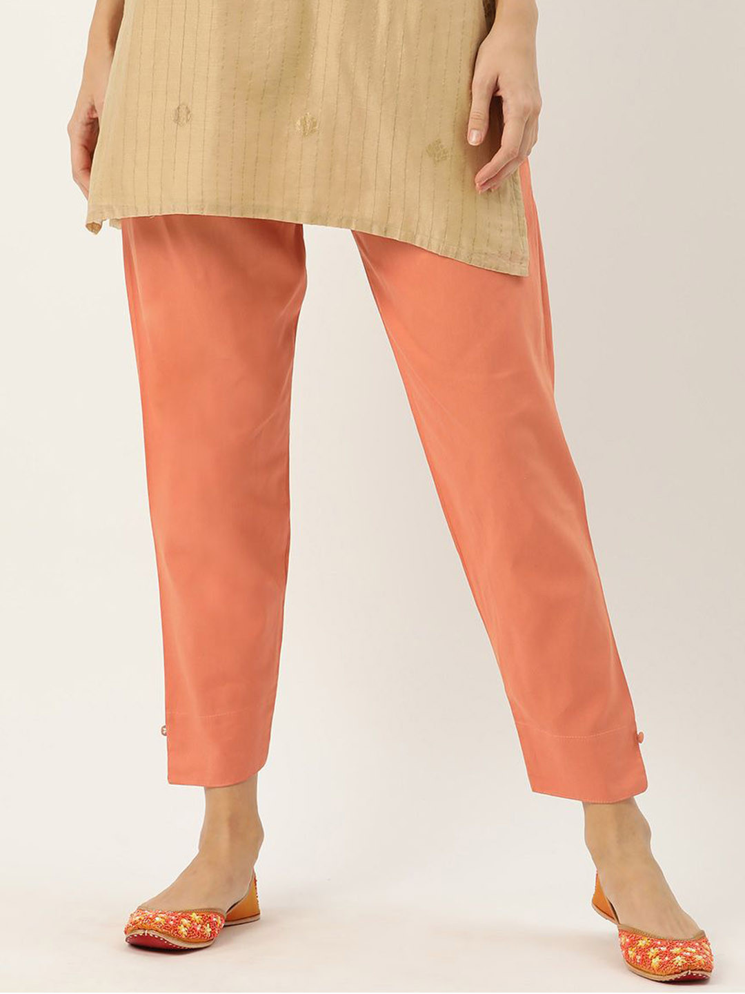 Ms.Lingies Women Relaxed Fit Mid-Rise Flat-Front Anti Fit Trousers