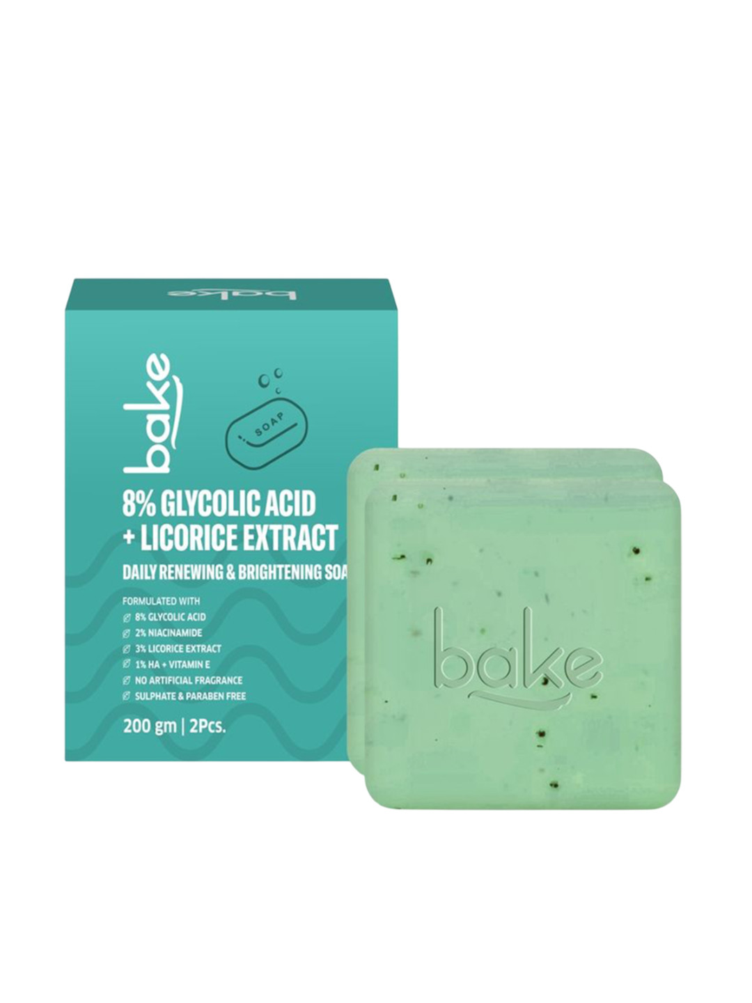 BAKE Set Of 2 8% Glycolic Acid Soap For Pigmentation- 100 g Each