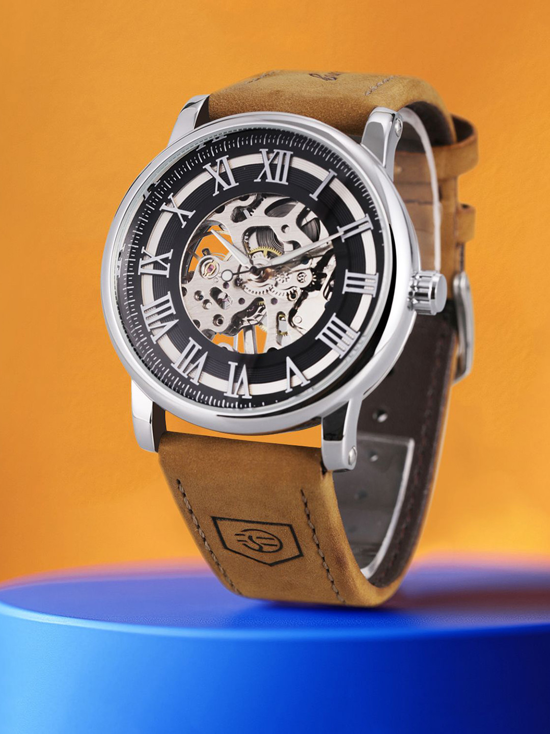 FORSINING Leather Strap Analogue Men's Watch