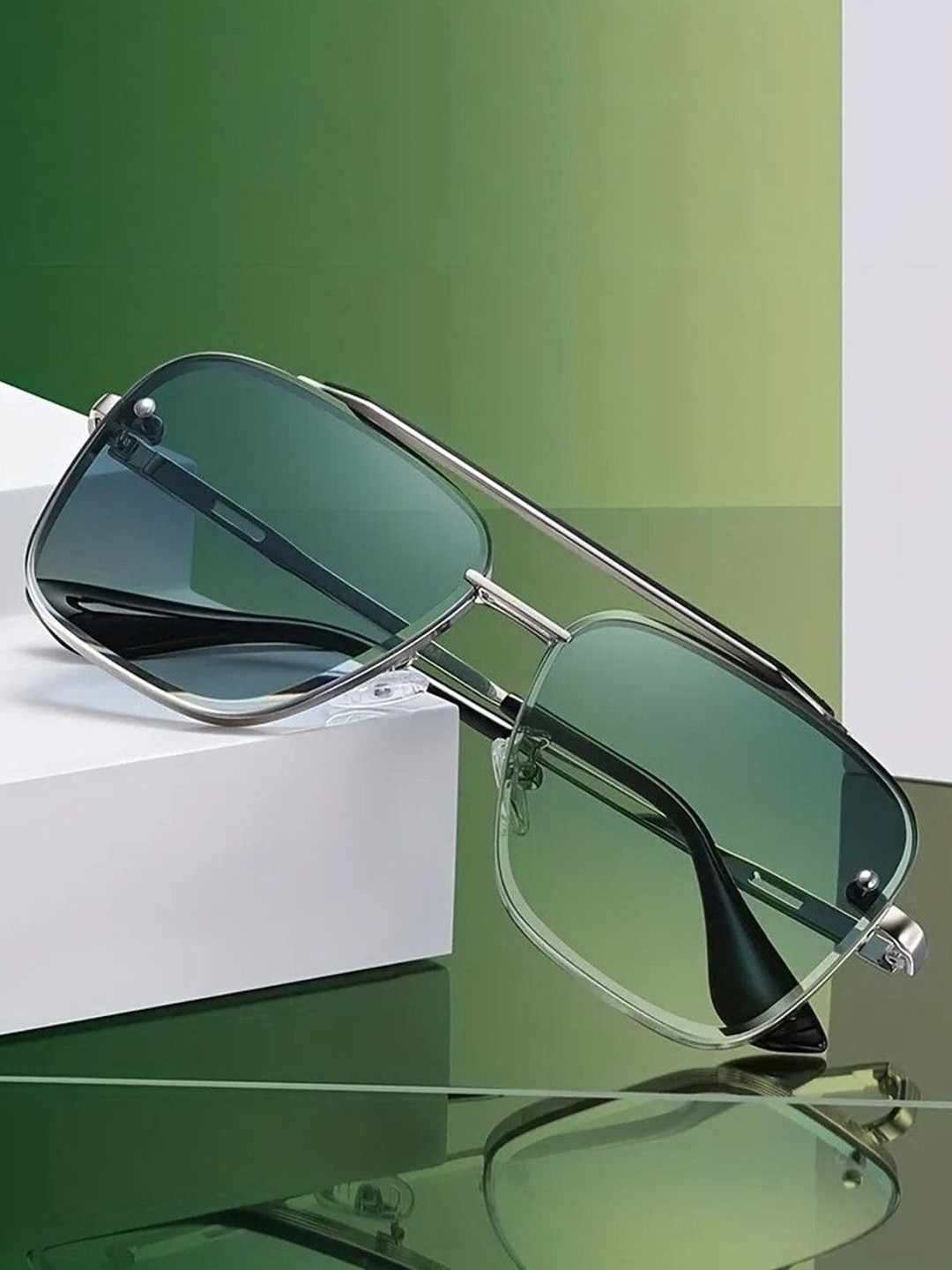 Eyedens Unisex Square with UV Protected Sunglasses Ditaa_Squar_Silvrr-Blu_31-