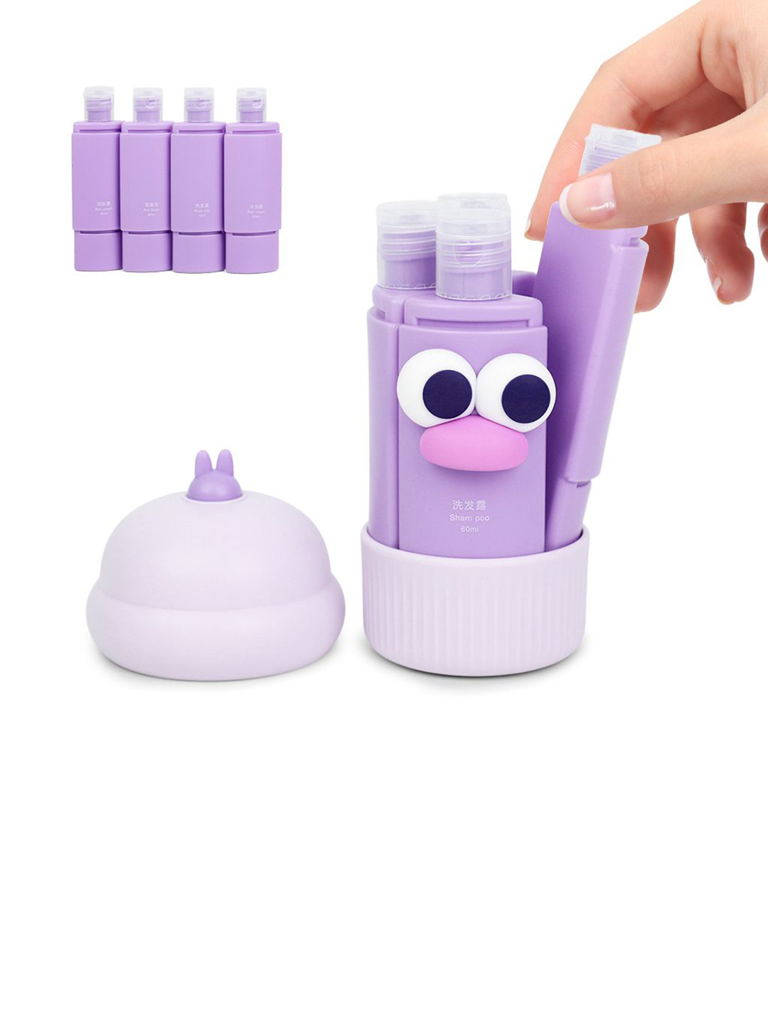 Gustave 4 Pieces Self Design Compact Leakproof Silicone Travel Bottles Travel Accessory