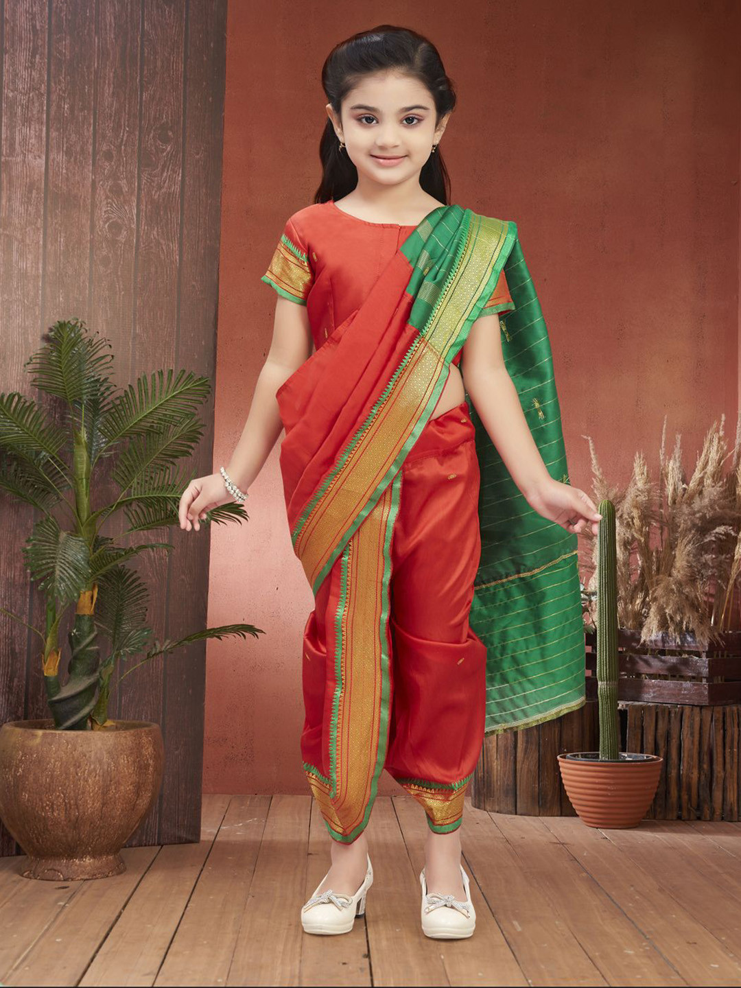 BAESD Zari Art Silk Dhoti Kanjeevaram Saree