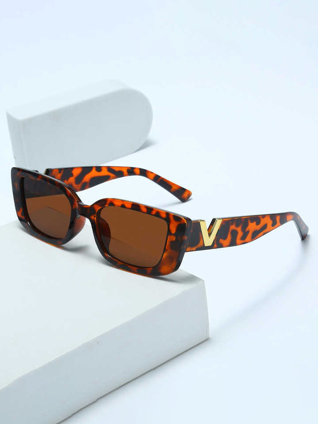 Eyedens Unisex UV Protected Lens Square Sunglasses Leopard_V-Cateye