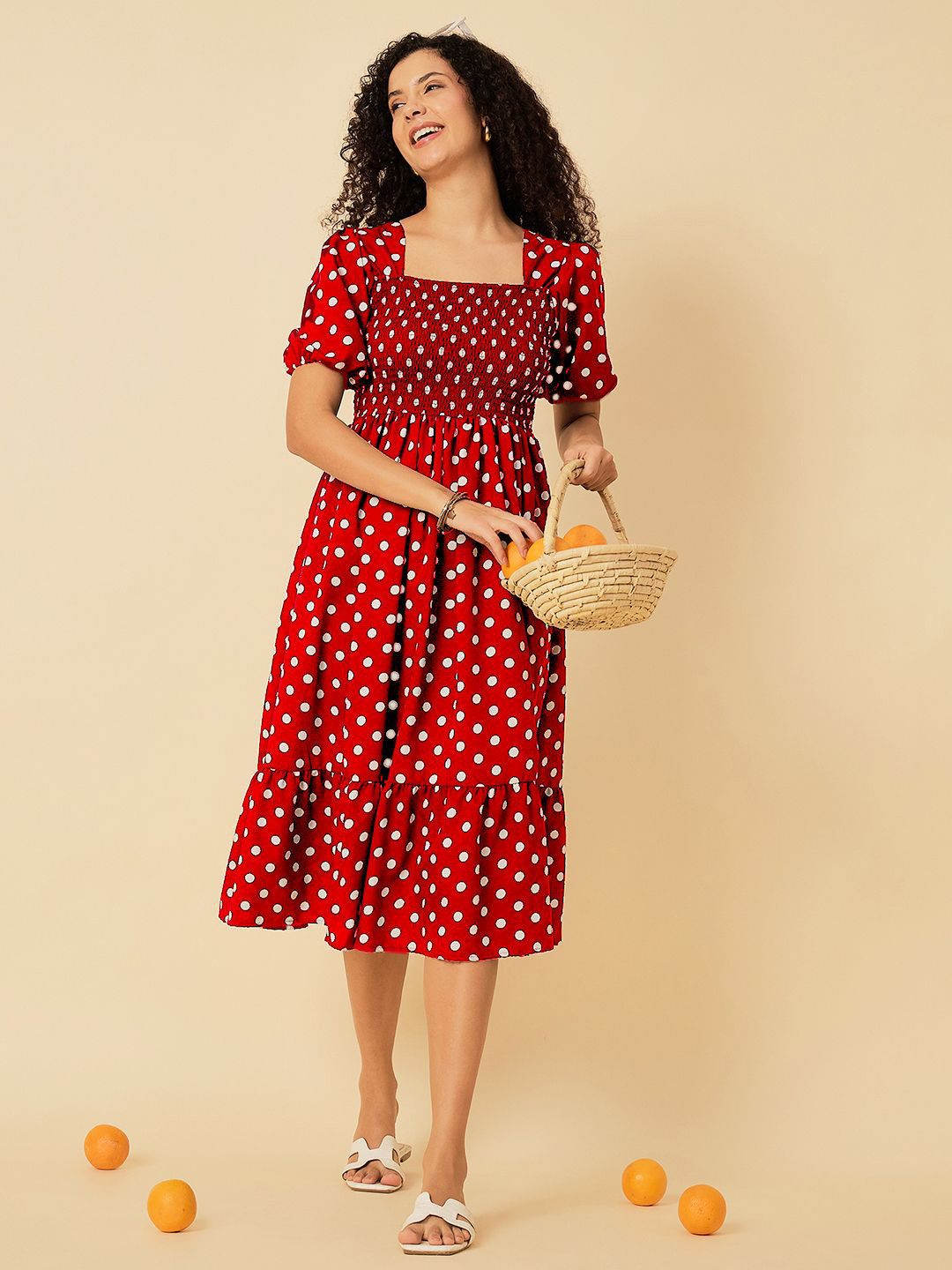 Uptownie Smocked Tiered Midi Dress