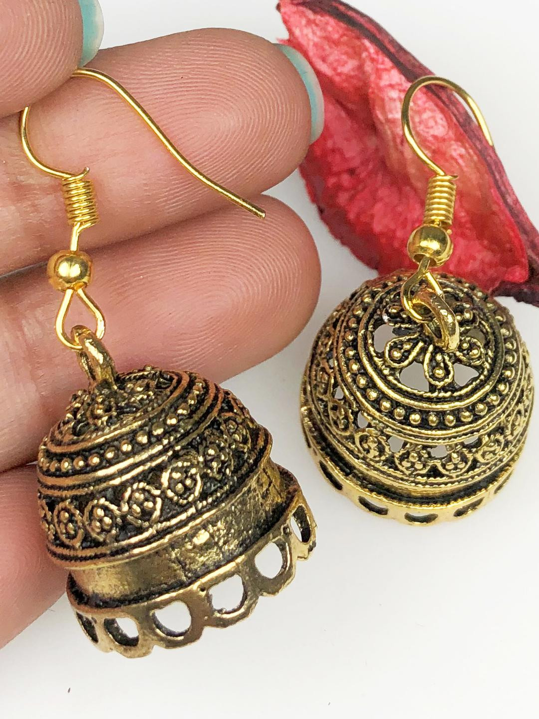 Golden Brass Jewellery | Natural Gemstone