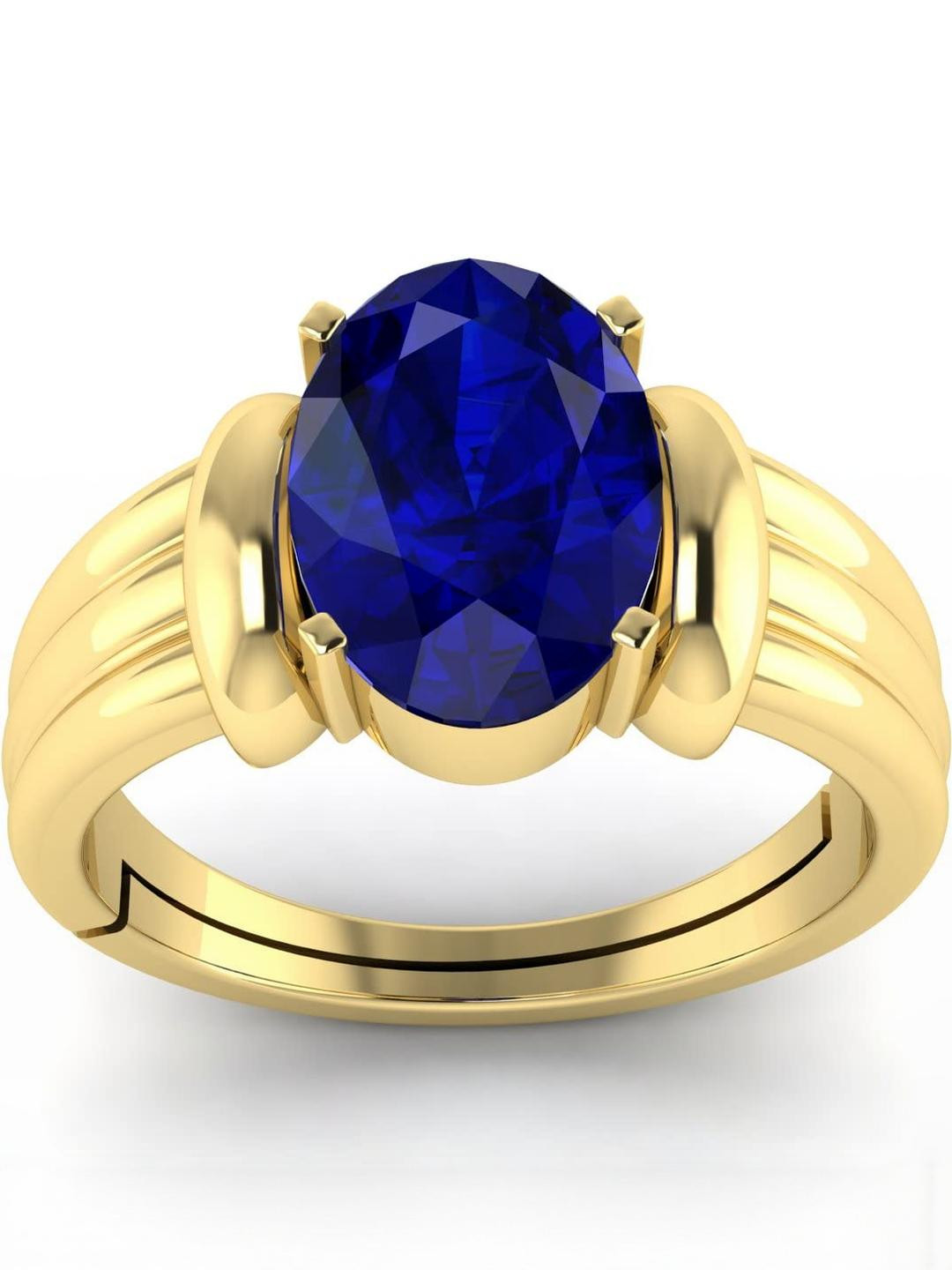 5.25 Ratti 4.72 Carat Neelam Ring Blue Sapphire Adjustable Ring for Men & Women