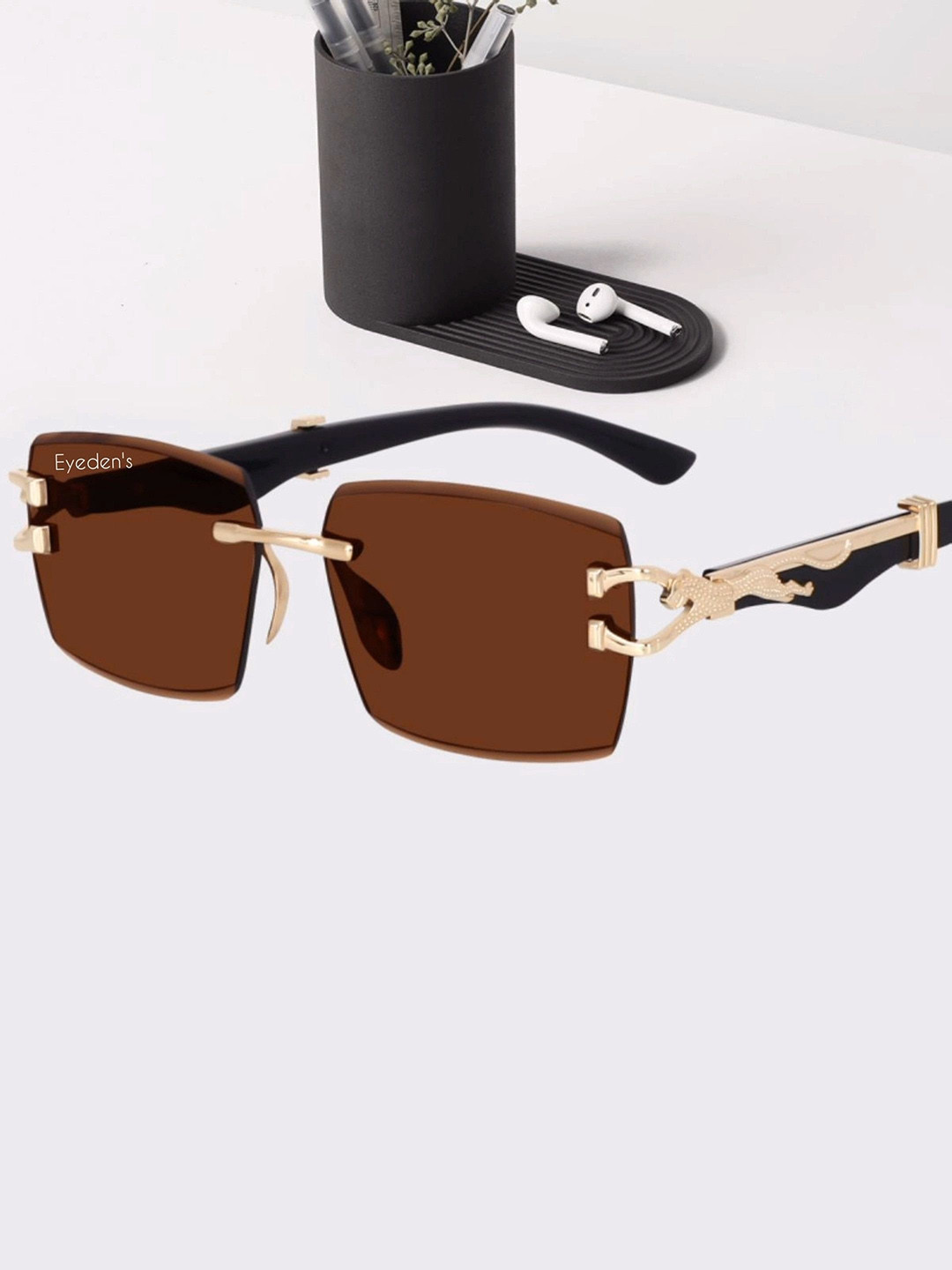 Eyedens Unisex UV Protected Lens Square Sunglasses Cherry_R-Less_Brwn