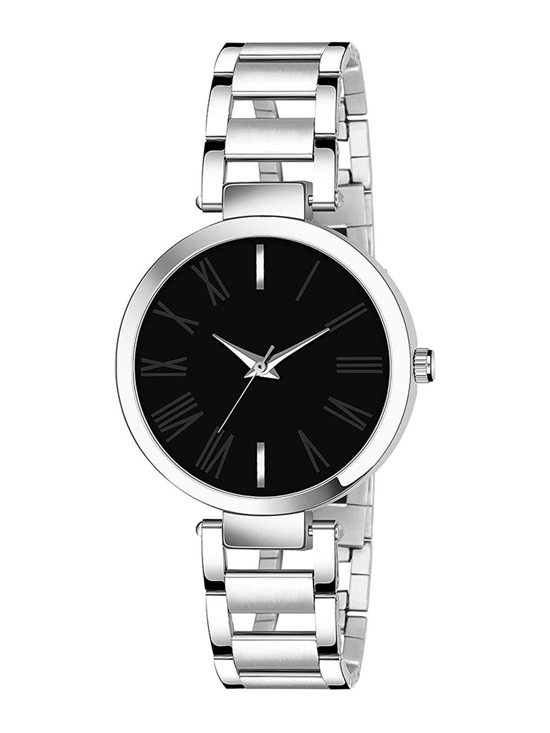 CSAMON Women Dial & Stainless Steel Bracelet Style Straps Analogue Watch Black Dial taitan