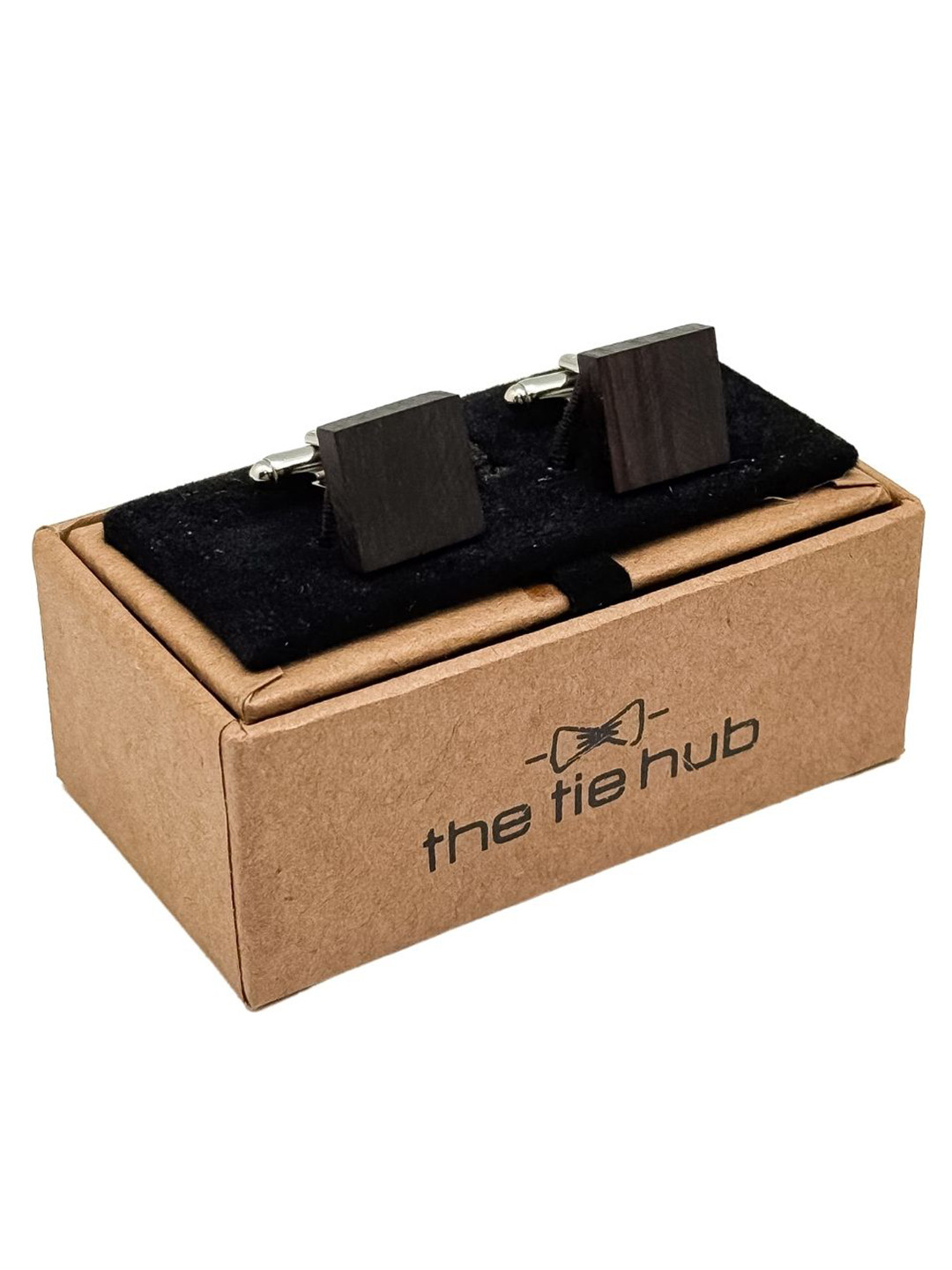 The Tie Hub Men Wood & Gold-Tone Quirky Cufflinks