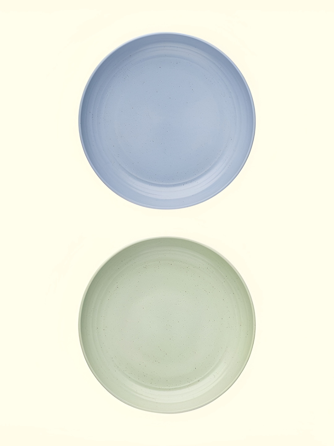 IRIDA NATURALS Green & Blue 2 Pieces Wheat Straw Bamboo Fibre Dinner Plates