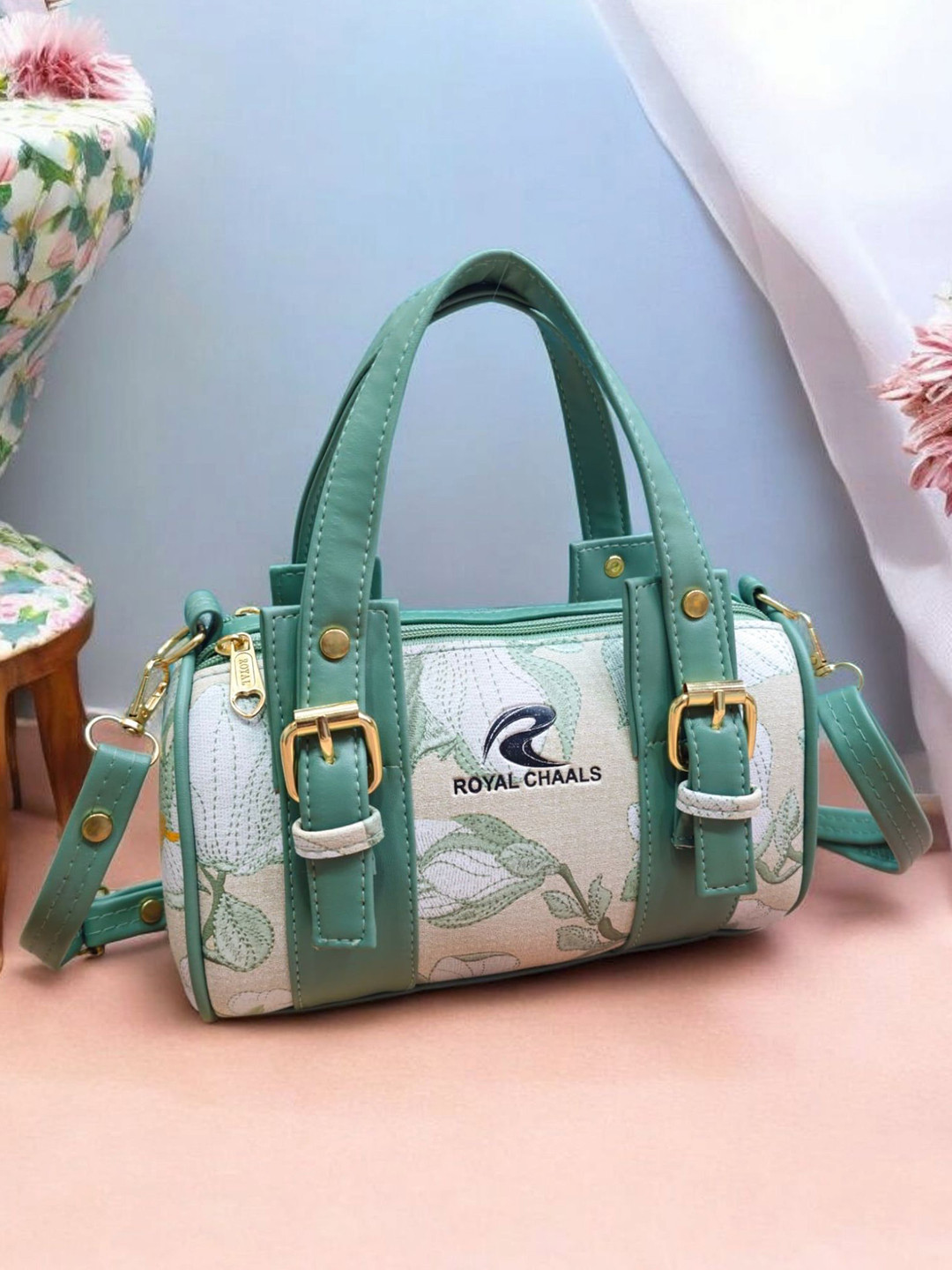 ROYAL CHAALS Brand Logo Printed Crossbody Handheld bag