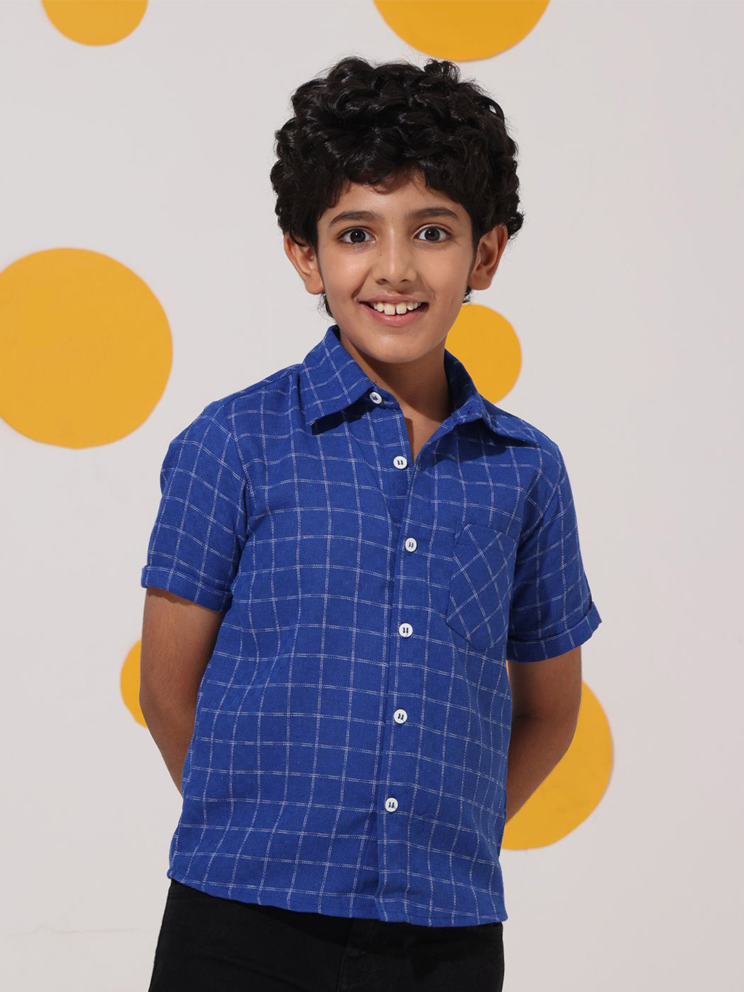 Cherry & Jerry Boys Classic Windowpane Checks Checked Casual Shirt